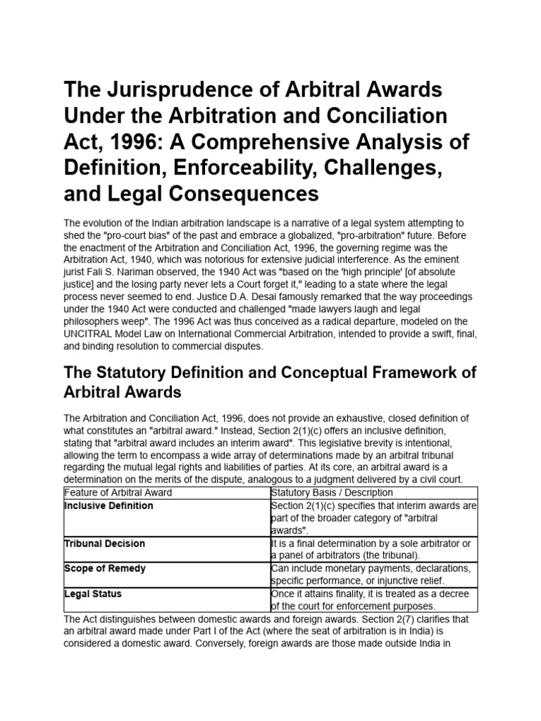 Arbitral Awards Under Indian Law | PDF | Arbitration | Alternative ...