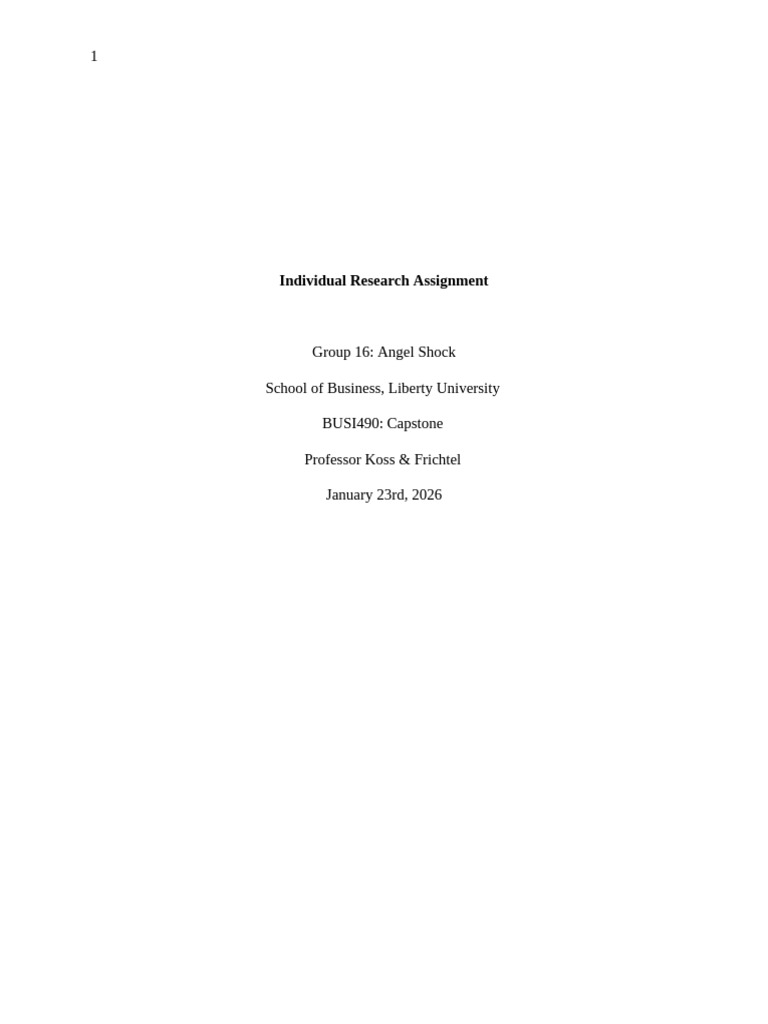 Individual Research Assignment | PDF | Business Economics | Marketing