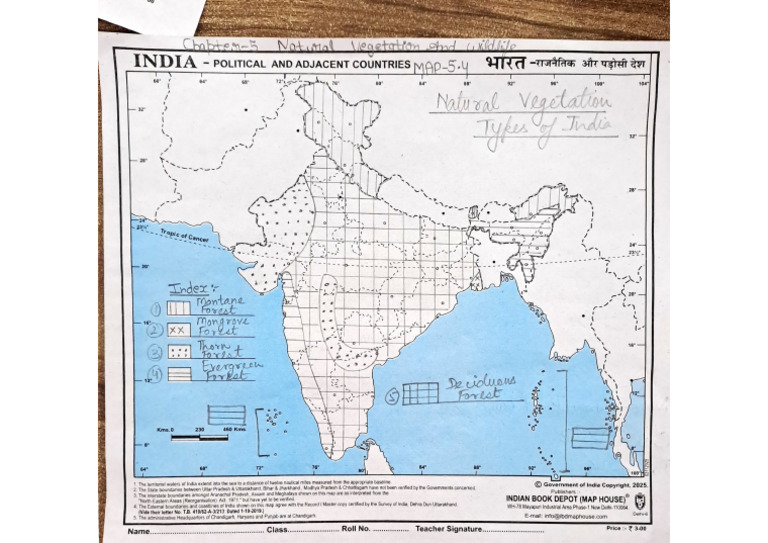 Map 5.4 Natural Vegetation Types of India | PDF