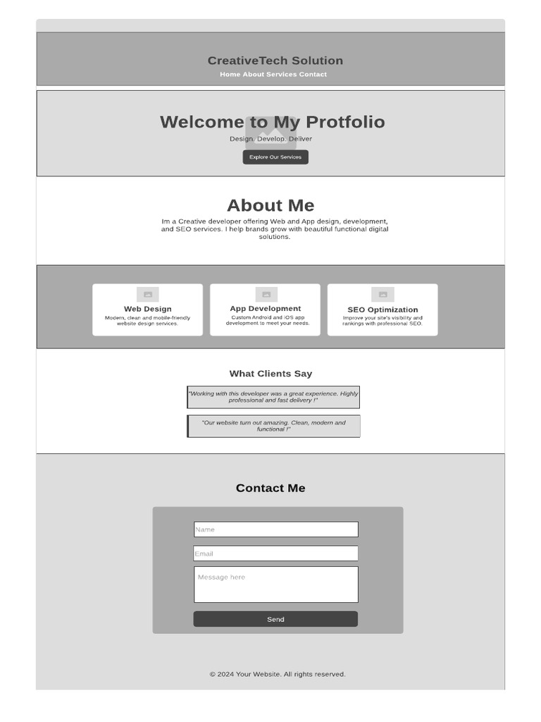 Wireframe Web Template | PDF