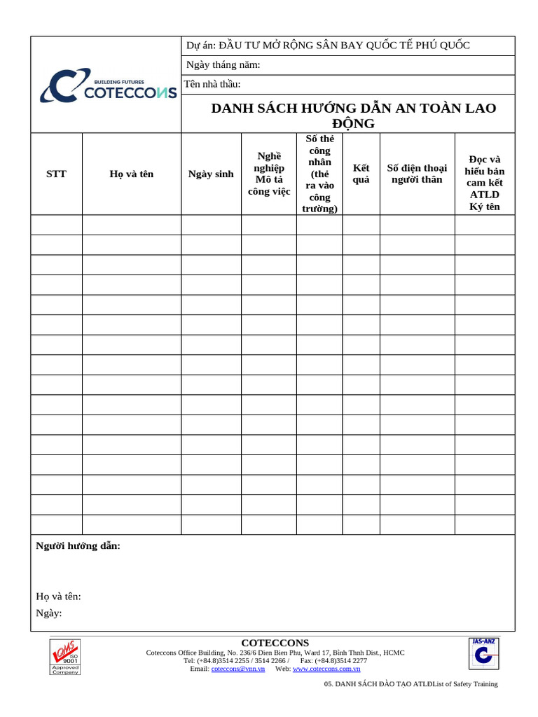 5. Danh Sách Hướng Dẫn Atld | PDF