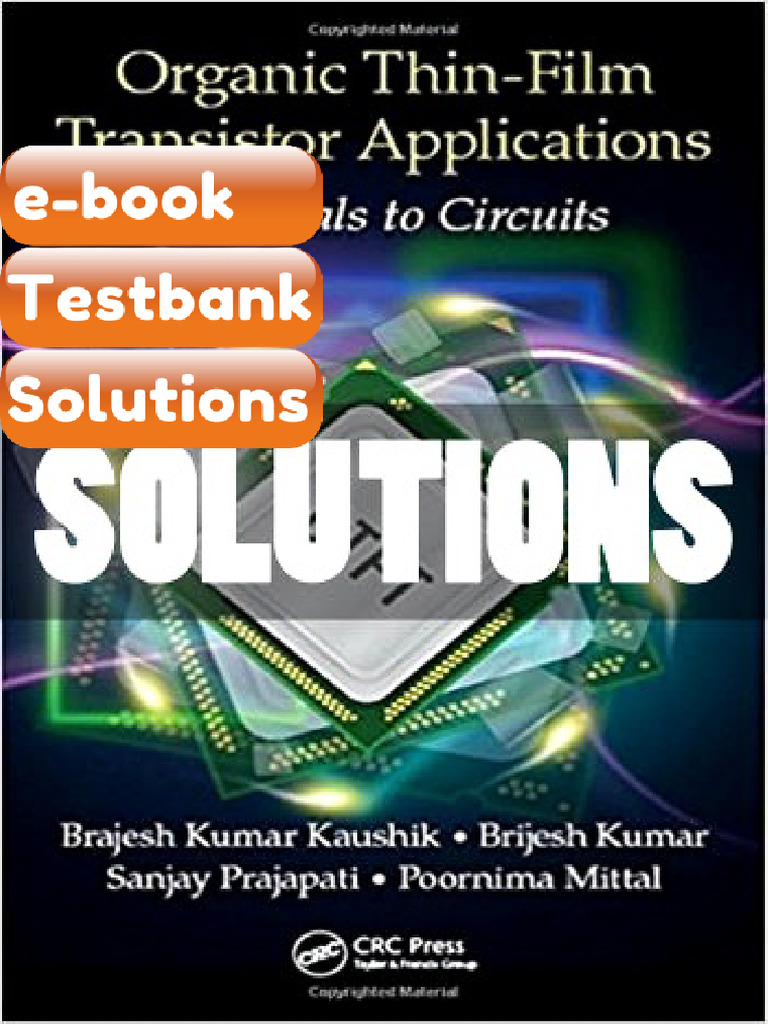 Testbank Organic Thin Film Transistor Applications Materials to ...