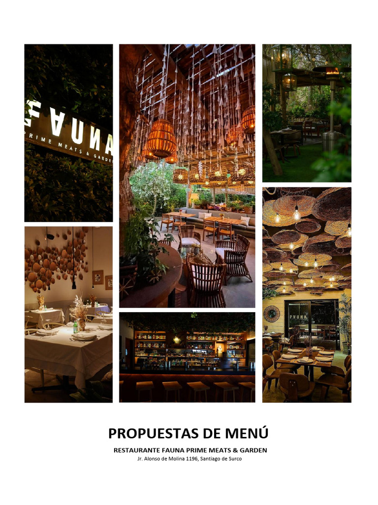 Propuesta Menú Fauna Prime 2026 | PDF | Postres | Alimentos