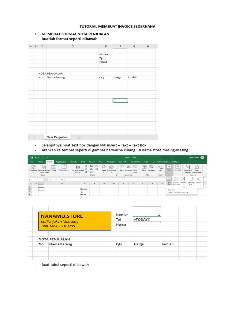Tutorial Latihan Membuat Invoice | PDF