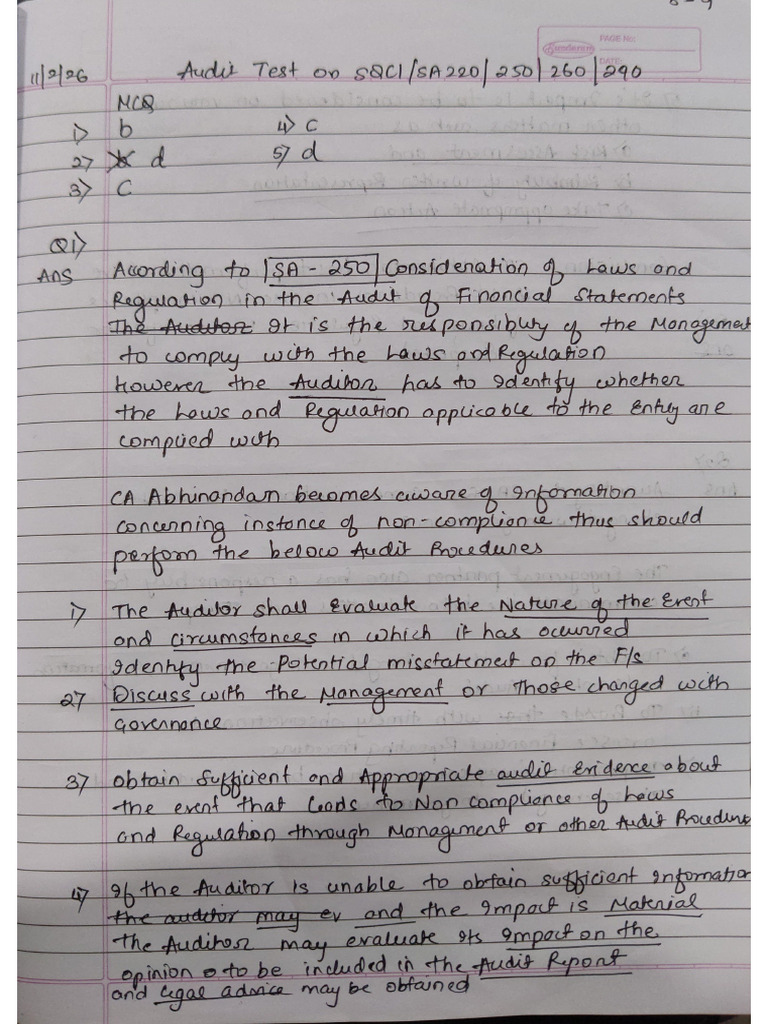Audit Test 1 | PDF