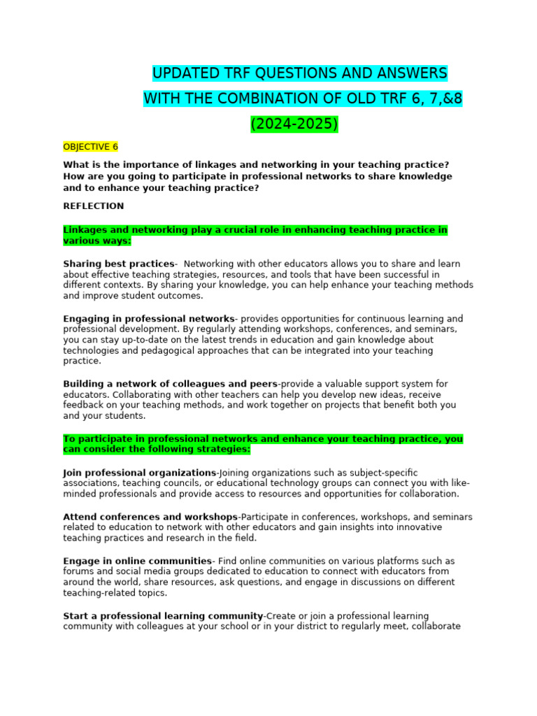 Old and Updated TRF For Teachers Ranking Panganiban | PDF | Teachers ...