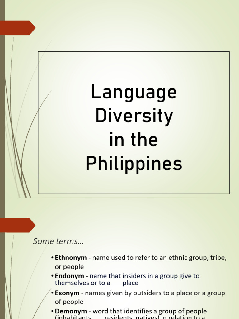 Week 3 Language Diversity in the Philippines | PDF | Dialect | Linguistics