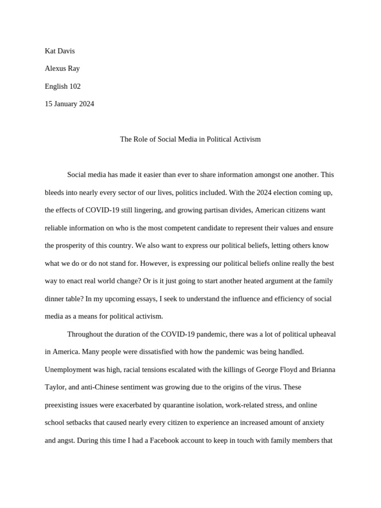 The Role of Social Media in Political Activism | PDF