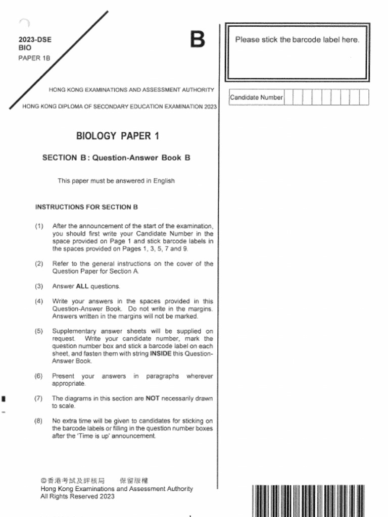 2023 Bio 1B | PDF