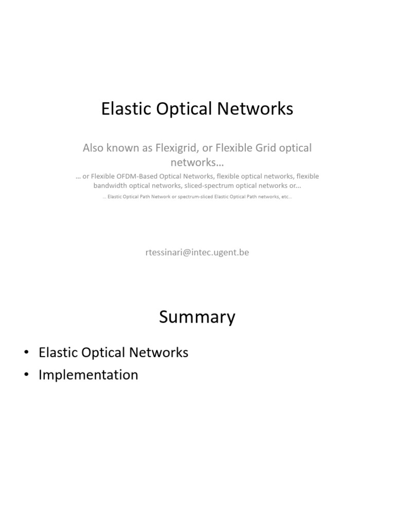Elastic Optical Networks | PDF | Wavelength Division Multiplexing ...