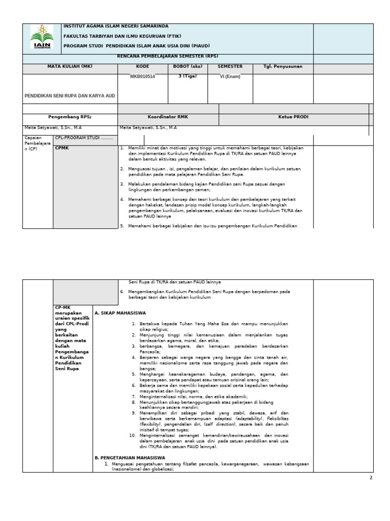 Rps Seni Rupa | PDF