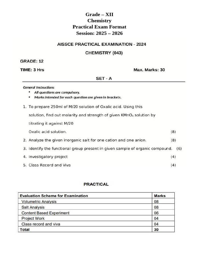 Grade XII Practical Exam Format | PDF