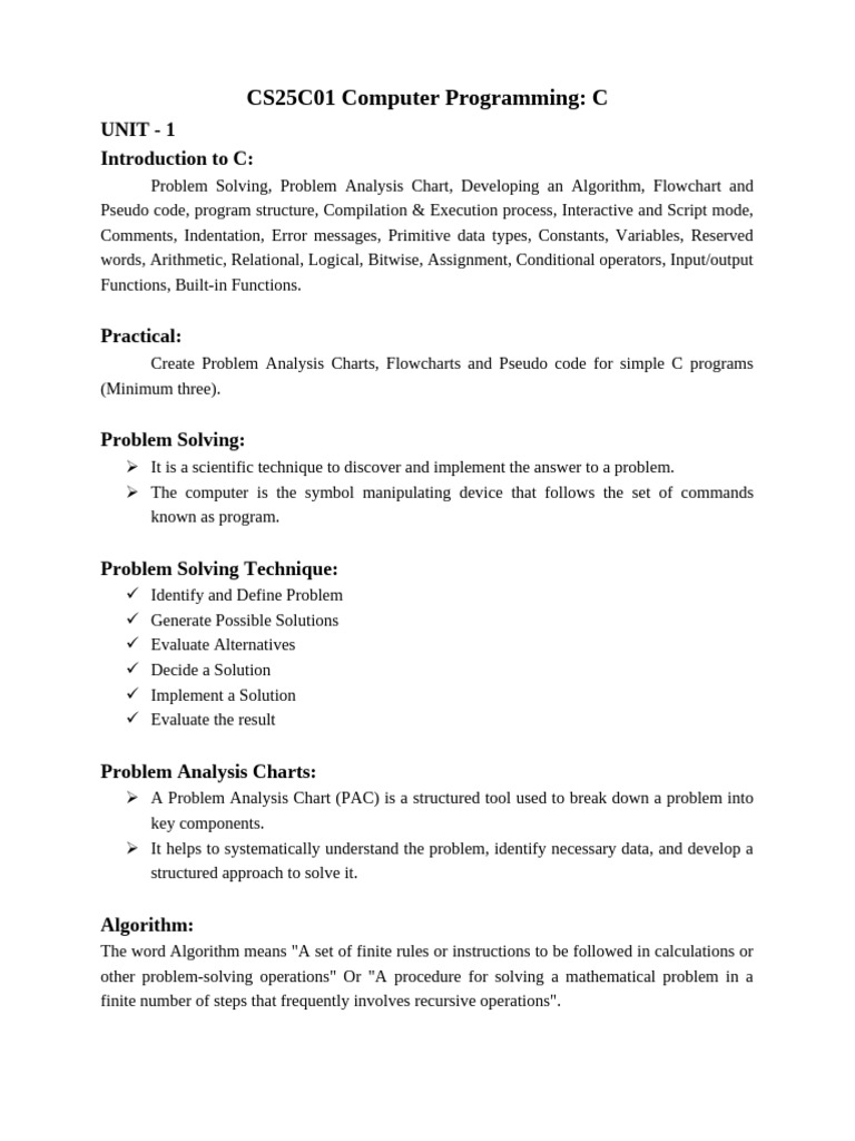 Unit 1 | PDF | Computer Program | Programming