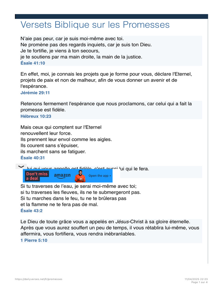 28 Versets Biblique Sur Les Promesses | PDF | Dieu | Doctrines et ...