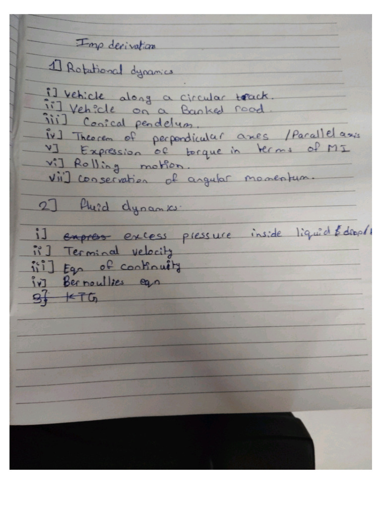 Phy Imp Derivations | PDF