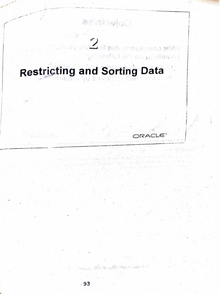 Chapter 2 Database System Oracle | PDF