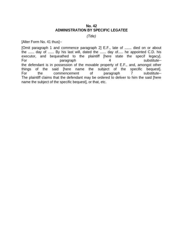 Administration by Specific Legatee | PDF