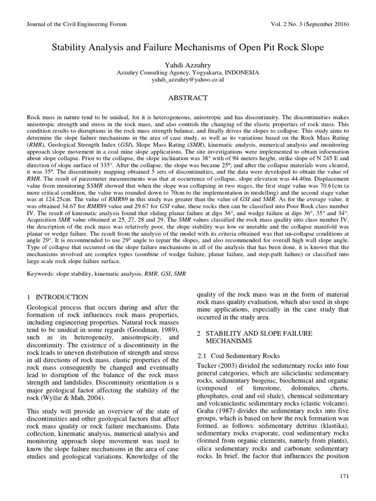 Stability Analysis and Failure Mechanism | PDF | Sedimentary Rock ...