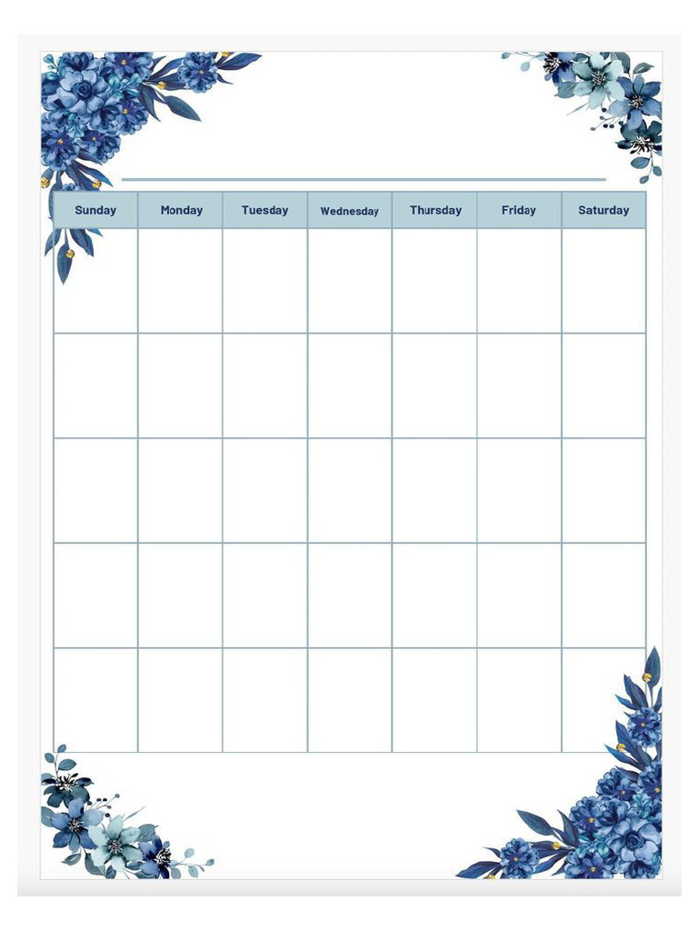Month Calendar Template | PDF