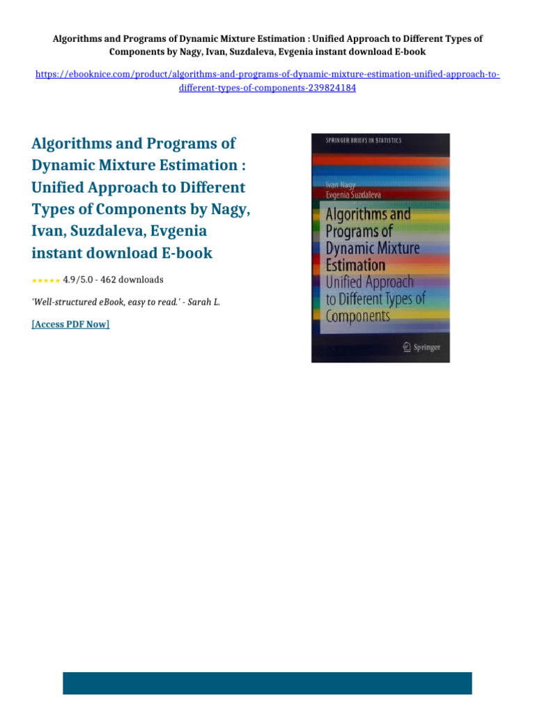 Algorithms and Programs of Dynamic Mixture Estimation : Unified ...