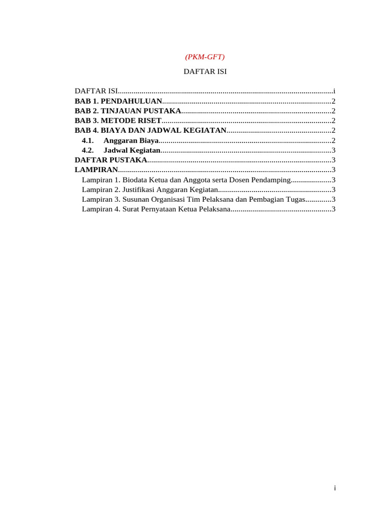 Template PKM GFT 2023 | PDF