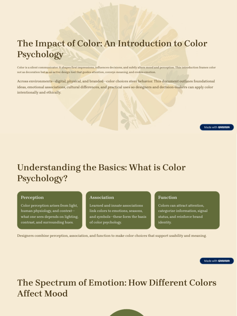 The Impact of Color An Introduction To Color Psychology | PDF | Color ...
