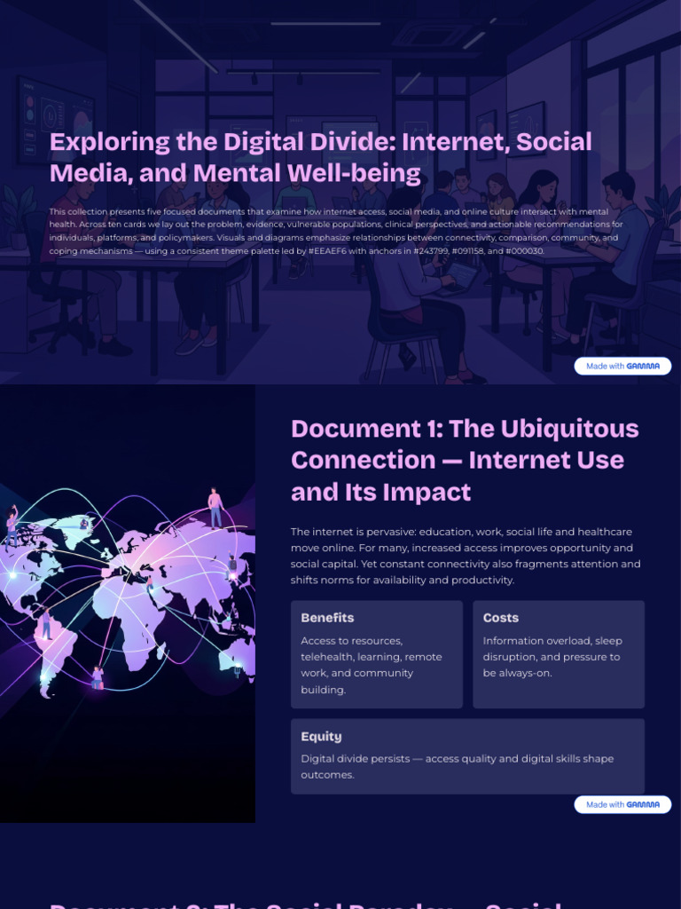 Exploring the Digital Divide Internet Social Media and Mental Well ...