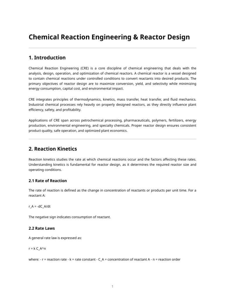 Chemical Reaction Engineering & Reactor Design | PDF | Chemical Reactor ...
