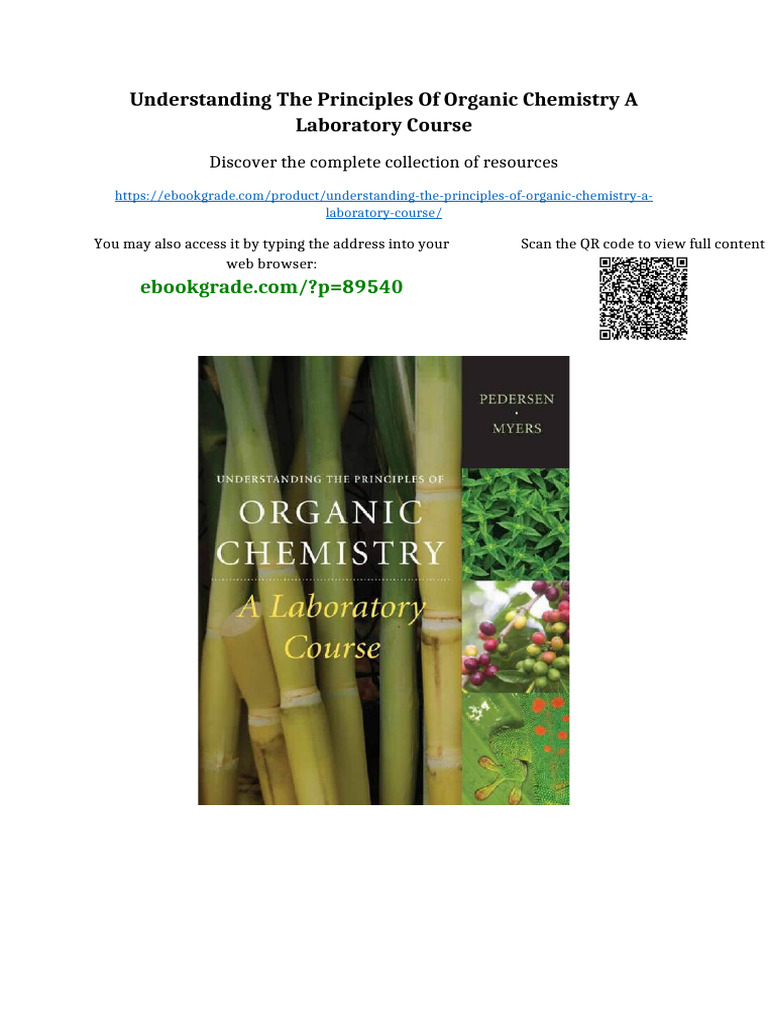 Understanding the Principles of Organic Chemistry A Laboratory Course ...