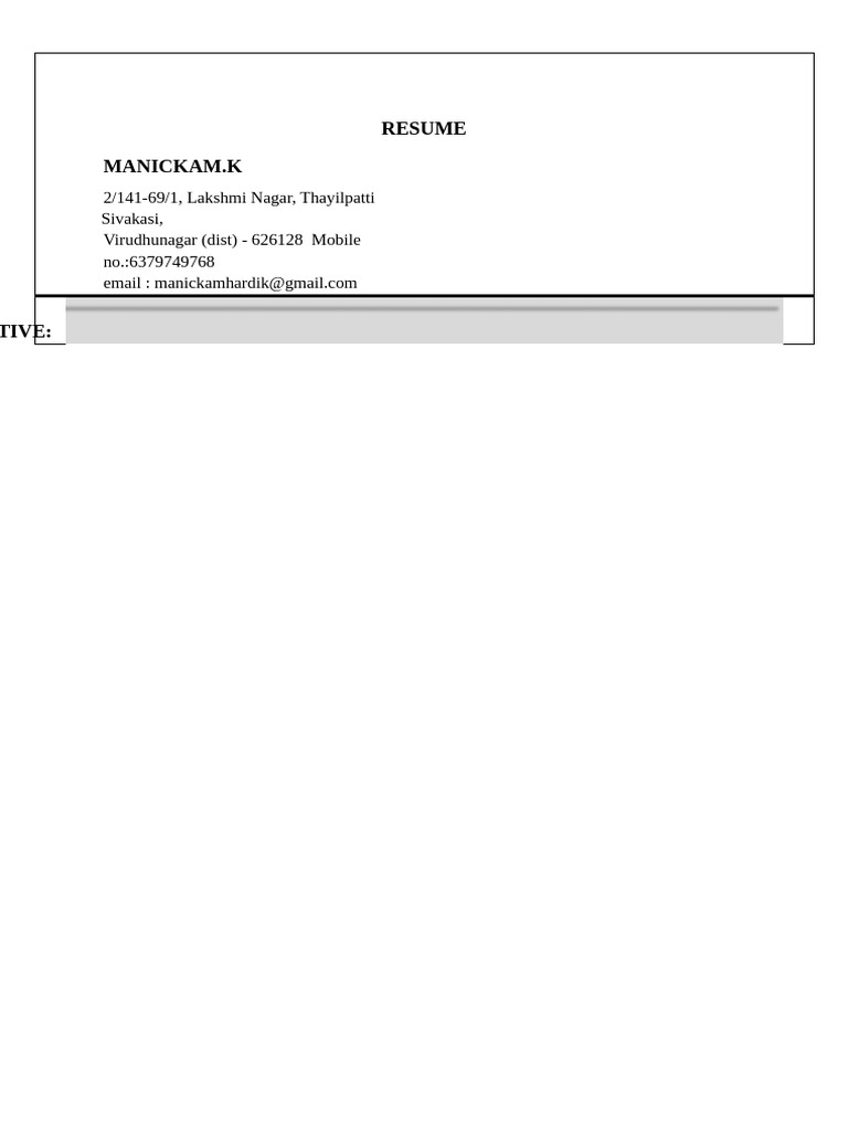 Manickam Resume1 | PDF