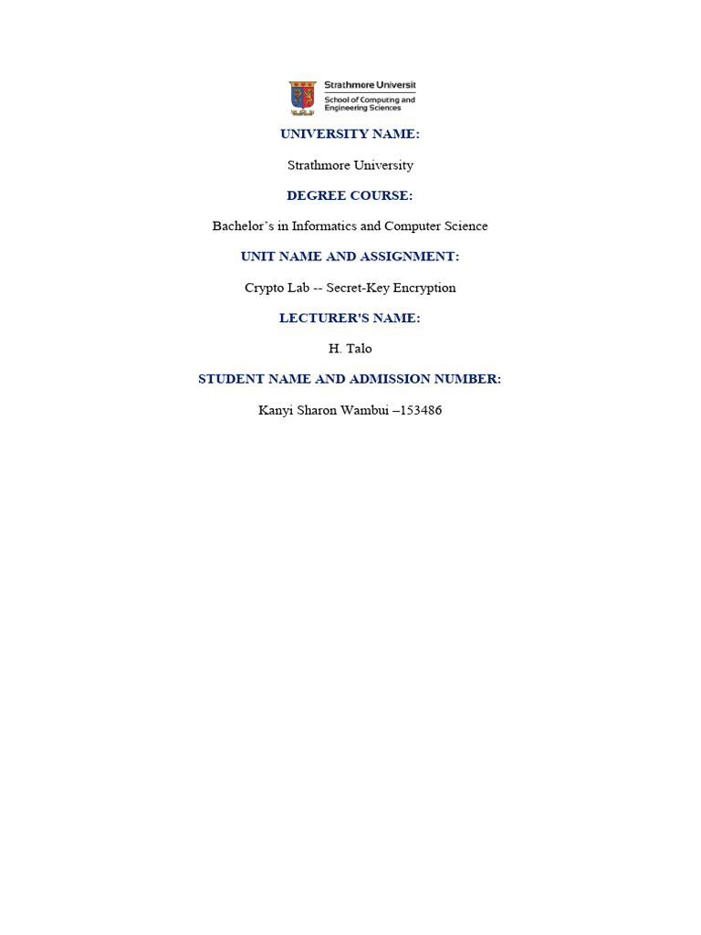 153486 - Crypto Lab -- Secret-Key Encryption | PDF | Cryptography ...