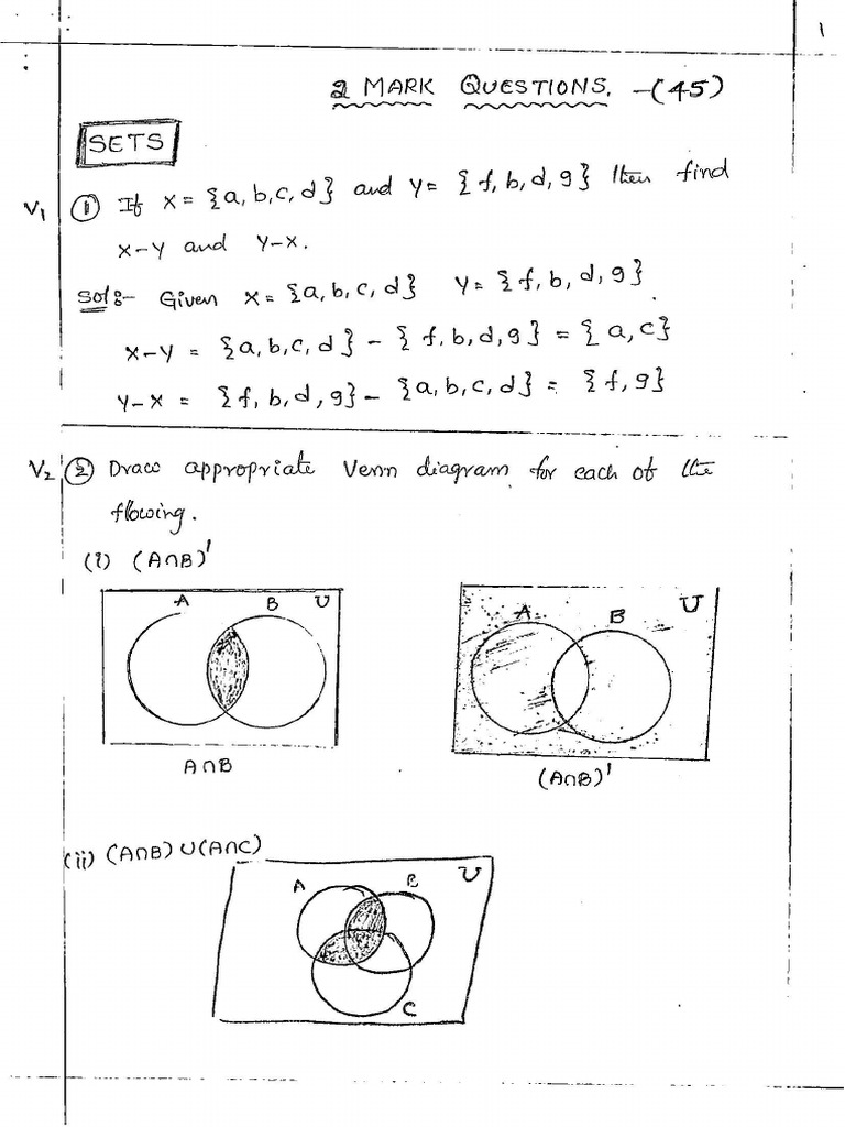 Govt. Maths-2 Marks Questions | PDF