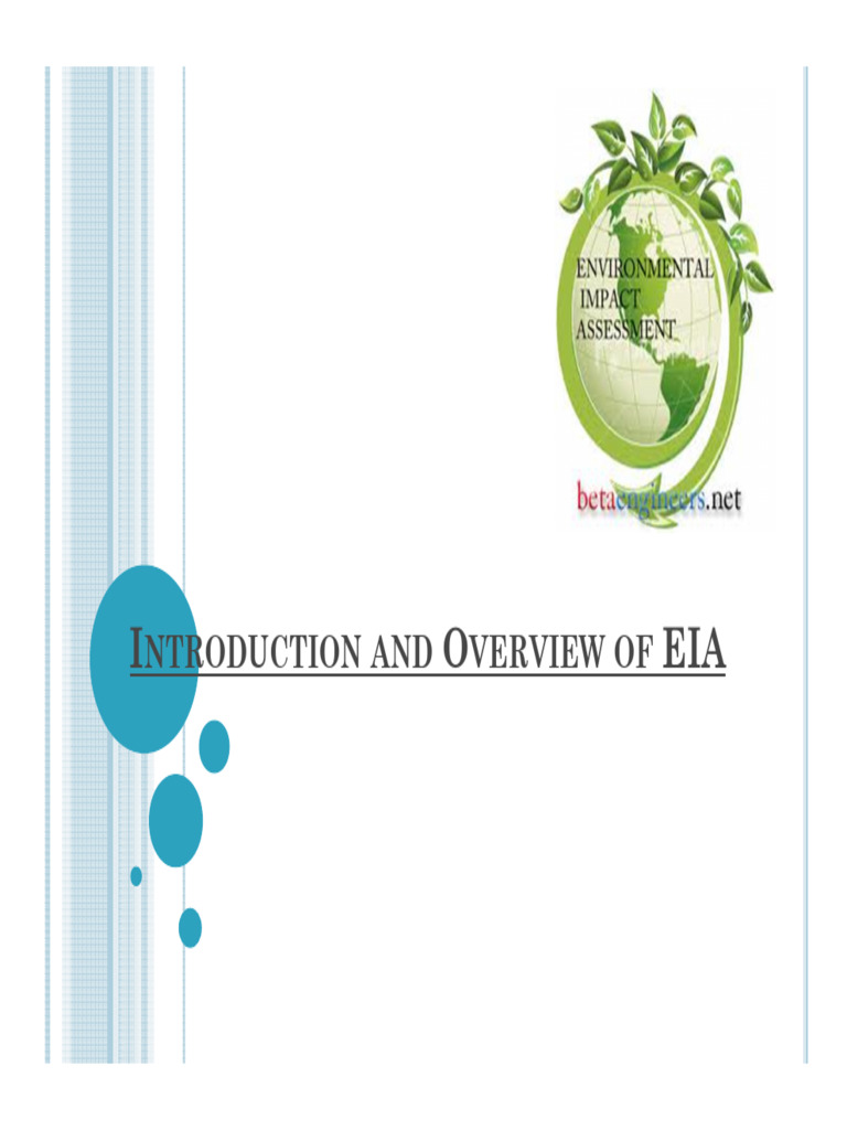 EIA 01 Introduction and Overview of EIA | PDF | Environmental Impact ...