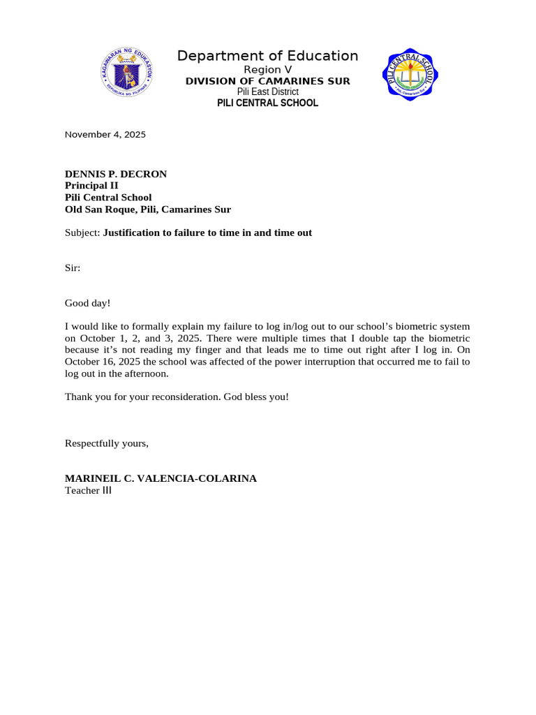 Justification Letter | PDF
