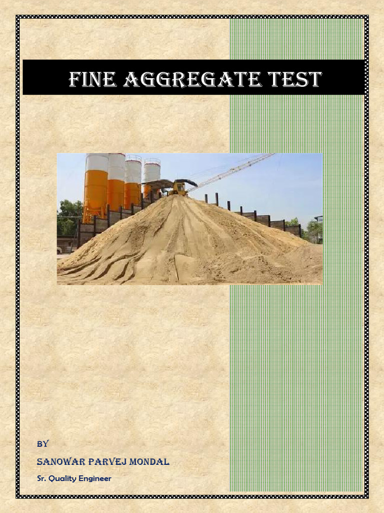 Fine Aggregate Test Procedure | PDF | Concrete | Sand