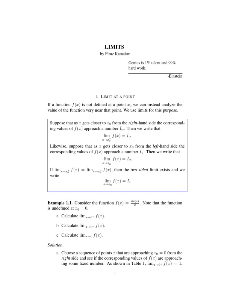 1 LimitsB | PDF | Function (Mathematics) | Arithmetic