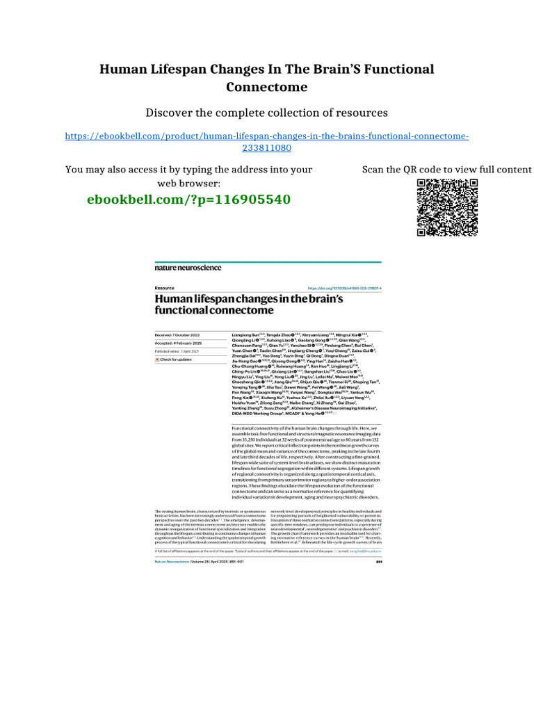 Human lifespan changes in the brain’s functional connectome online ...