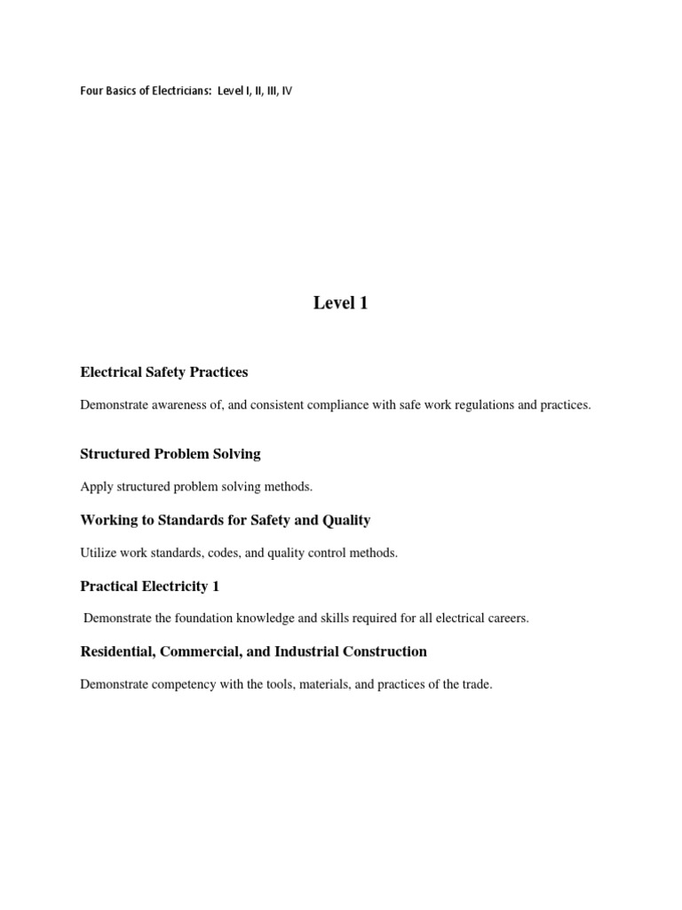 Electrician Training Levels | PDF | Electrician | Automation