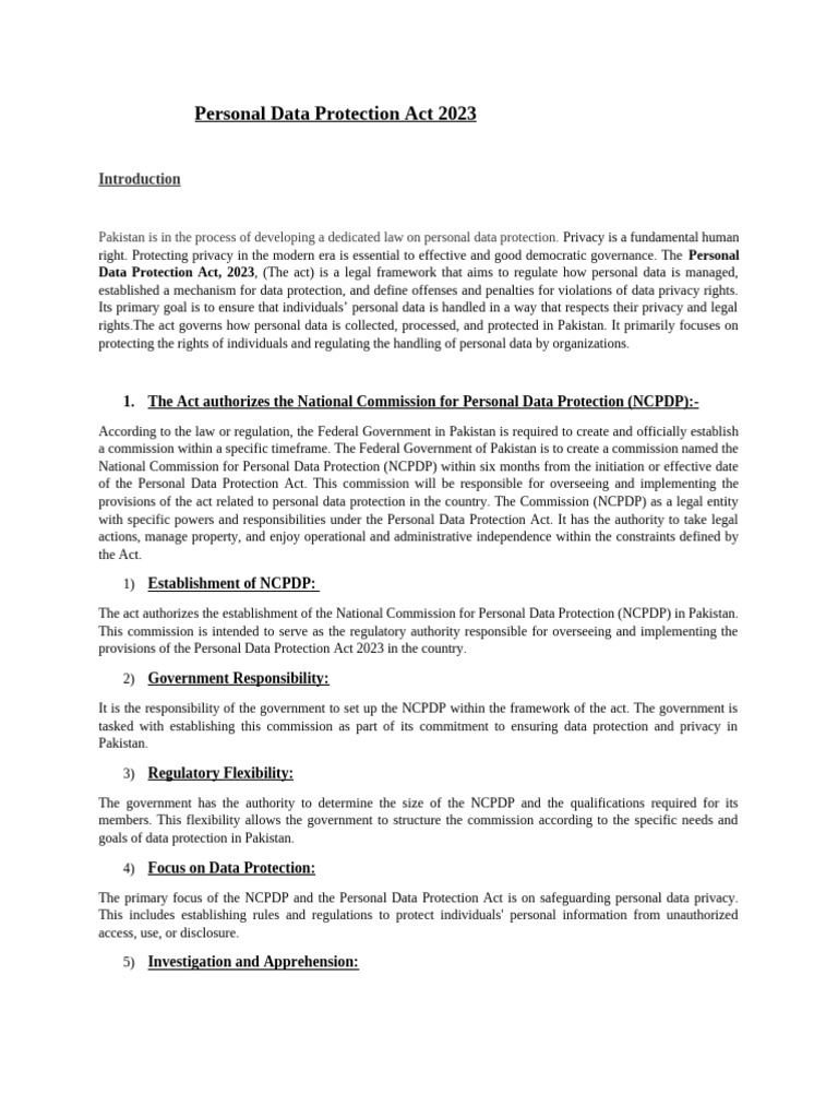 Personal Data Protection Act 2023 06-10-2023 Sk | PDF | Regulatory ...