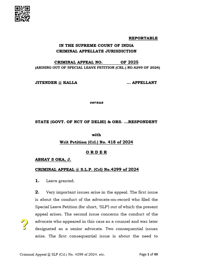 Judgement on Seniors designated council and AOR | PDF | Appeal | Advocate