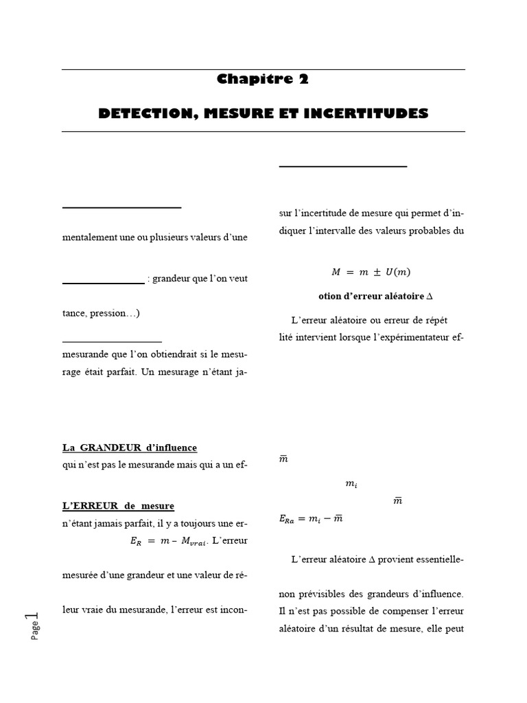 Chapitre2 Cap EPAC | PDF | Erreur de mesure | Écart type