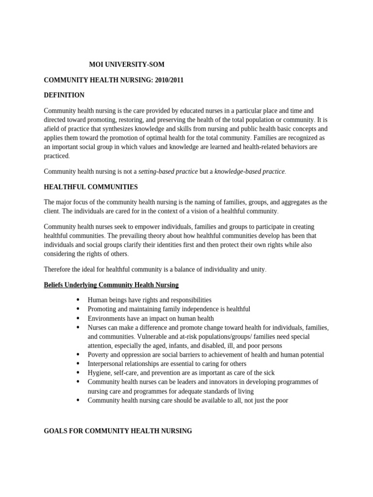 1e.COMMUNITY HEALTH NURSING | PDF | Community | Public Health