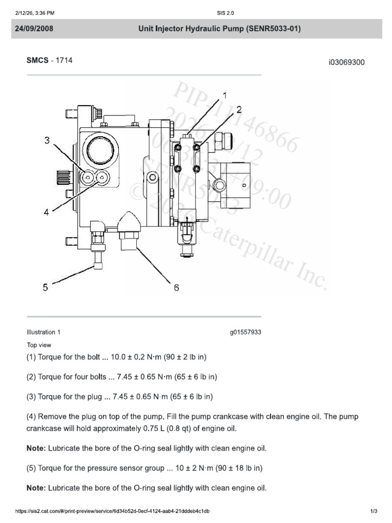 3412 Unit Injector Hydarulic Pump | PDF
