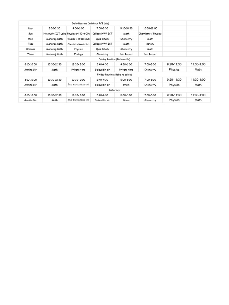 Routine | PDF