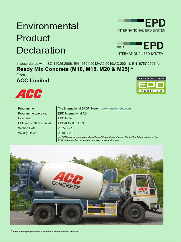 EPD Document EPD-IES-0023969 - 001 en | PDF | Concrete | Cement