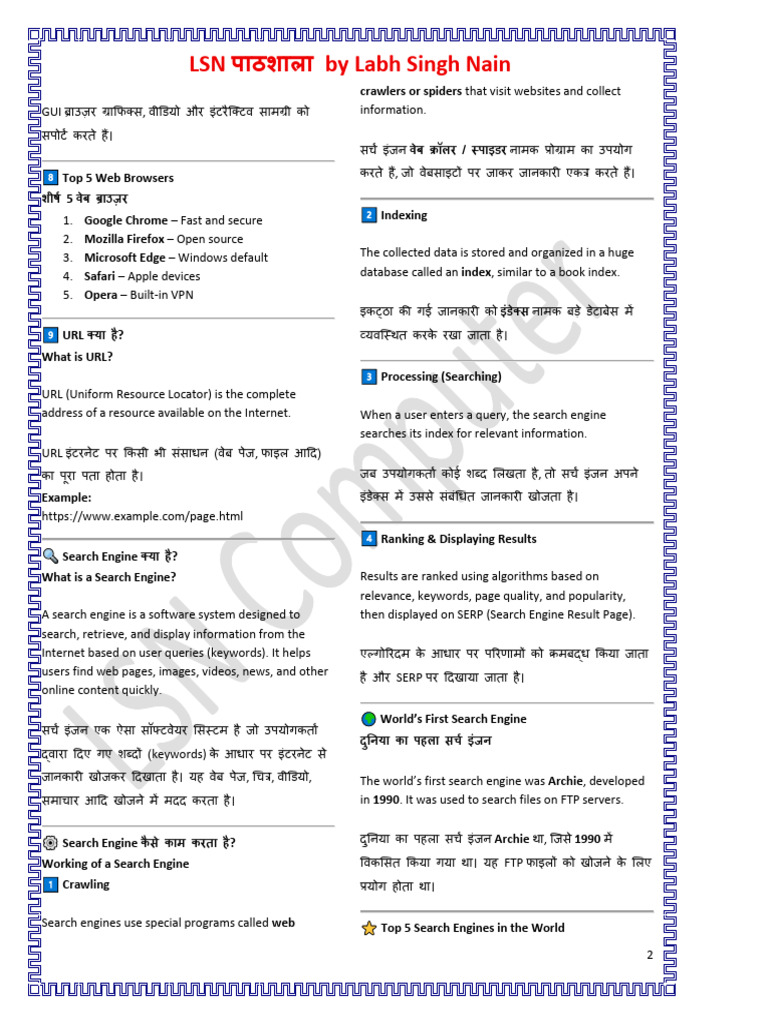 LSN by Labh Singh Nain: World's First Search Engine | PDF
