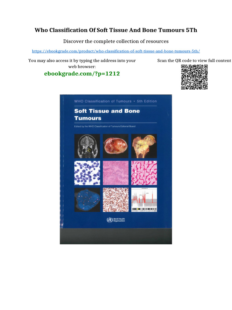 WHO Classification of Soft Tissue and Bone Tumours 5th Available Full ...