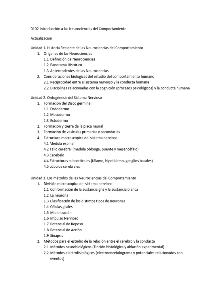 0102 Introducción A Las Neurociencias Del Comportamiento | PDF ...