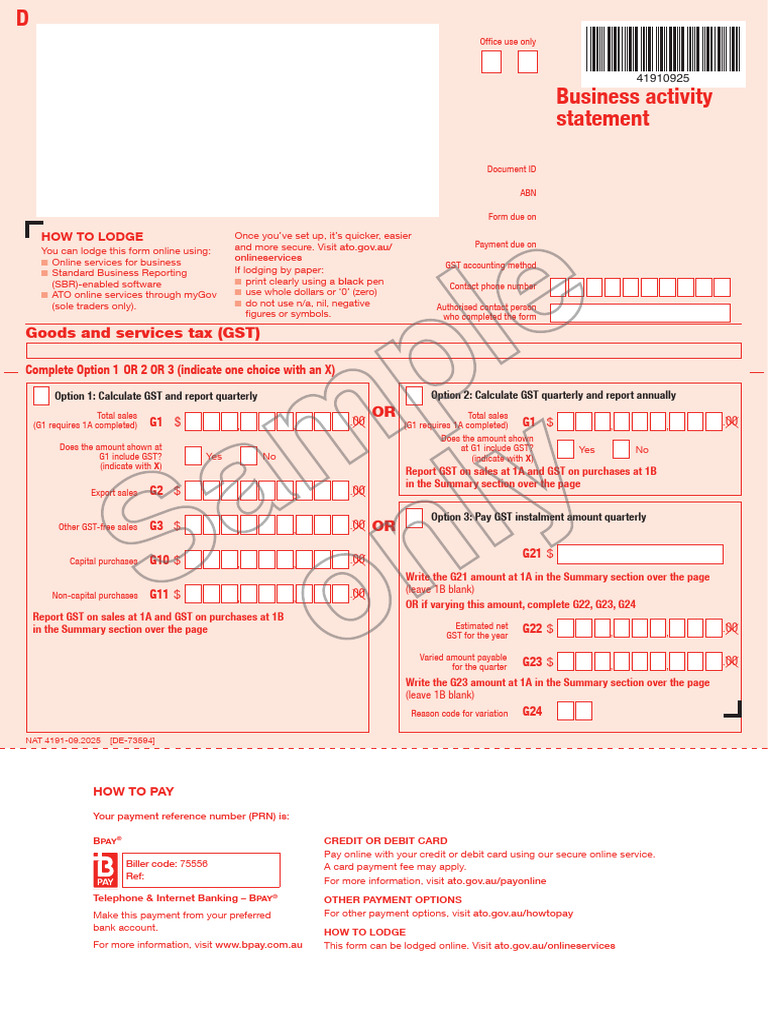 n4191-09.2025 (DE-73594) - BAS Form D - SO | PDF | Payments | Taxation
