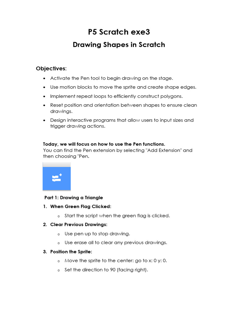 Scratch Exe 3 | PDF | Scratch (Programming Language) | Shape